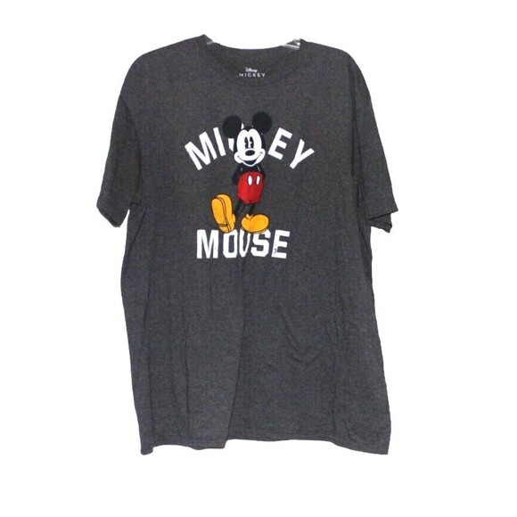 Disney Mickey Mouse T-Shirt Gray with Logo Women's Size XL - Picture 1 of 4